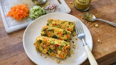 Terrine de légumes à la farine de pois chiches et au curry : moelleuse, sans gluten