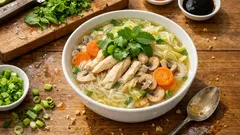 Soupe vietnamienne au poulet et vermicelles de riz : un bol parfumé prêt en 20 minutes