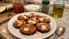 Mini pizzas d’aubergine au four : l’alternative sans pâte qui gratine à merveille