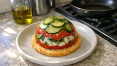 Terrine de légumes du soleil au chèvre, sur sablé au parmesan — parfaite à préparer la veille