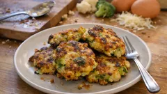 Galettes chou-fleur & brocoli à la poêle : dorées dehors, fondantes dedans