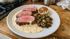 Filet d’agneau basse température : cuisson rosée garantie et sauce chaude à l’ail