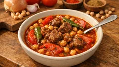 Mermez tunisien au veau et pois chiches : un mijoté tomaté bien parfumé